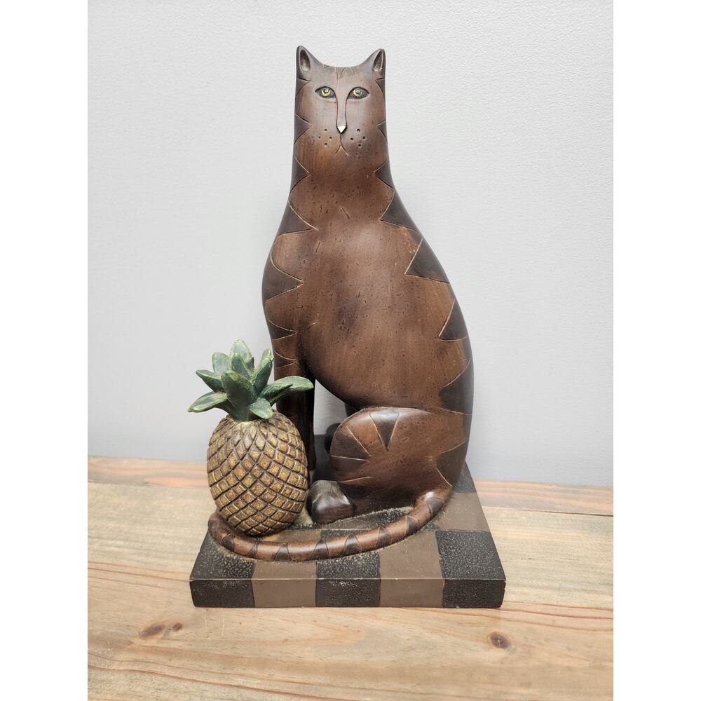 DAVID HARDEN 10" Cat Statue Figure Signed Folk Art
